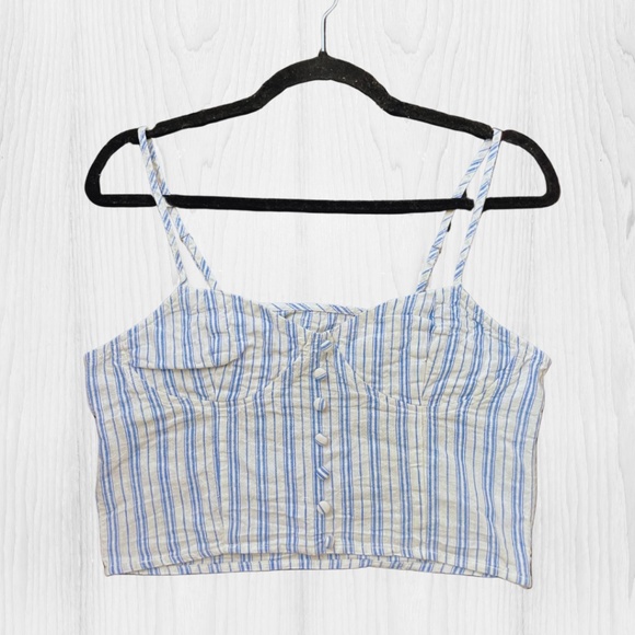 Forever 21 Striped Cutout Cropped Cami - Size Medium - Picture 6 of 7